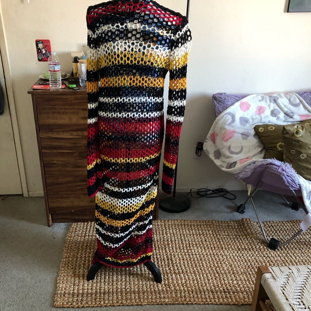 Forever 21 Open crochet Long Cardigan duster coverup - Picture 2 of 9